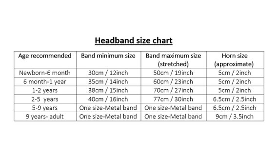 Tiara Size Chart