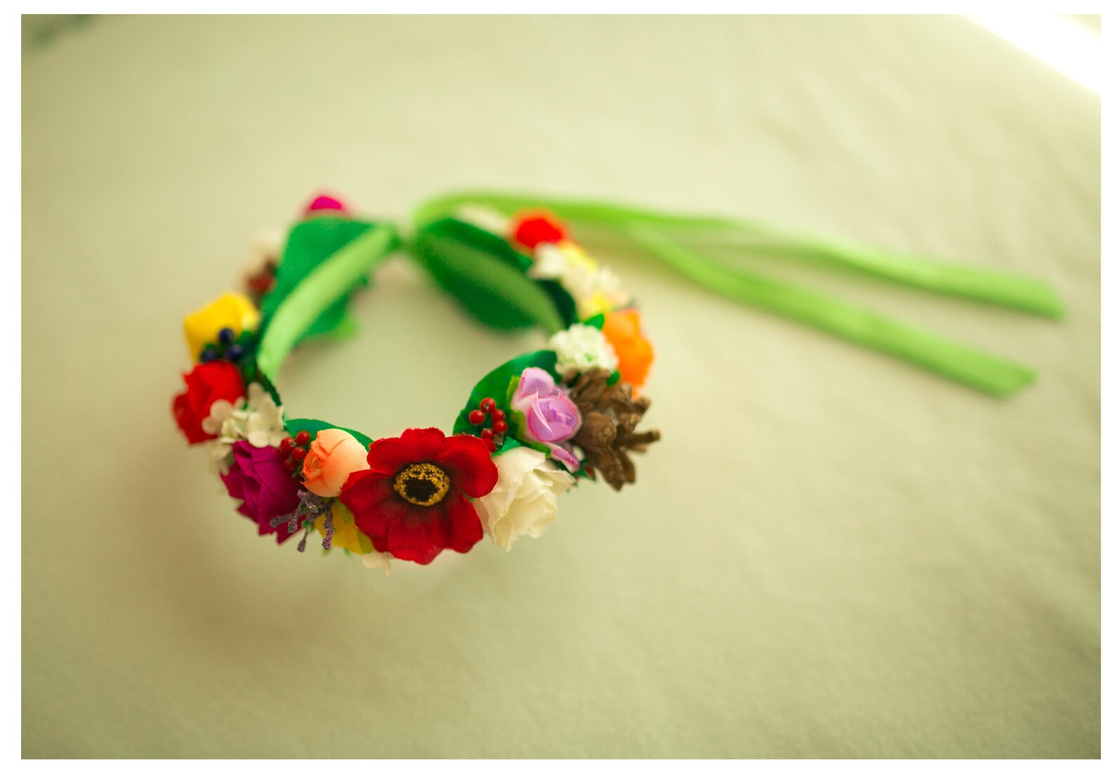 Forest Silk Flower Crown Colorful Flower Headpiece Cinco Etsy