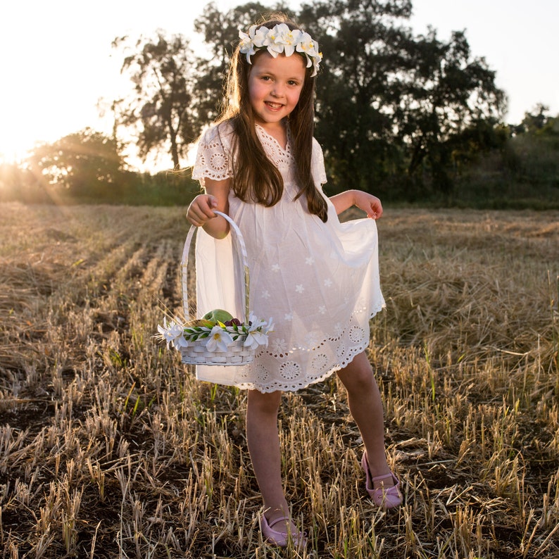 White Silk Flower Crown Boho Wedding Headpiece Bridal Etsy