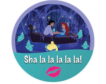 Ariel and Prince Eric Button - The Little Mermaid Badge - Kiss the Girl Button -  Lovers Badge - Couples Button - Disney Park Pin - Lanyard