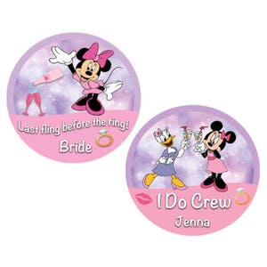 I Do Crew Bachelorette Party Button - Minnie Mouse and Daisy Duck Button - Disney Bachelorette Button - Bridal Crew - Disney Wedding Pins