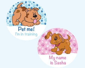 Service Dog in Training Button - Service Dog Name Tag - Therapy Dog Button - Therapy Dog ID Tag - Personalized Dog Button - Uniform Button