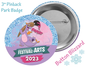 Botón del Festival Internacional de las Artes Figment Dragon - Una pequeña chispa de inspiración - Botón del Festival de Epcot - Pin del Festival de las Artes