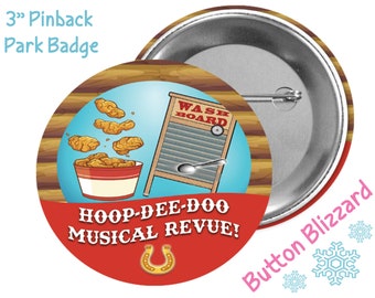 Hoop Dee Do Musical Revue Button - Fort Wilderness Badge - Disney Park Button - Theme Park Badge - Pioneer Hall Players Pin - Frontierland