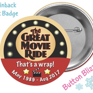 The Great Movie Ride Button - Hollywood Studios Button - Disney Park Pin - Theme Park Button - Lanyard Pin - Hollywood Studios Button