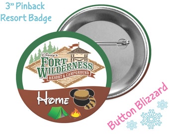Fort Wilderness Resort and Campgrounds Button - Disney Resort Hotel Button - Theme Park Badge - Disney Park Pin - Disney Resort Luggage Tag