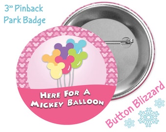 Mickey Balloon Chevron Button - Theme Park Button - Mickey Balloon Button - Disney Park Button - Mickey Balloon Button - Theme Park Pin