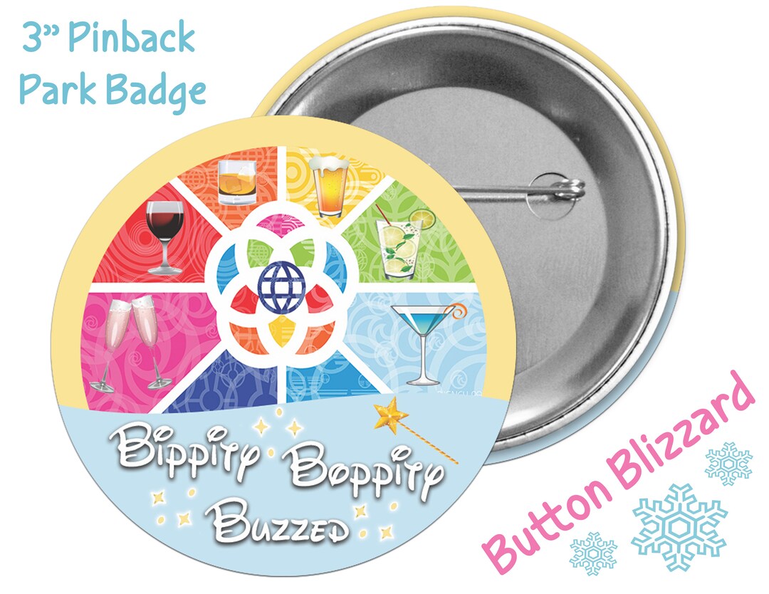 Bippity Boppity Buzzed Button - Epcot Drinking Pin - Disney Park Button ...