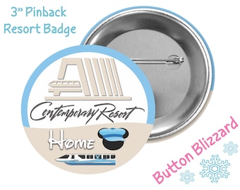 Contemporary Resort Hotel Button - Disney Resort Hotel Badge - Disney Resort Pin - Hotel Lanyard Pin - Disney Resort Luggage Tag Button