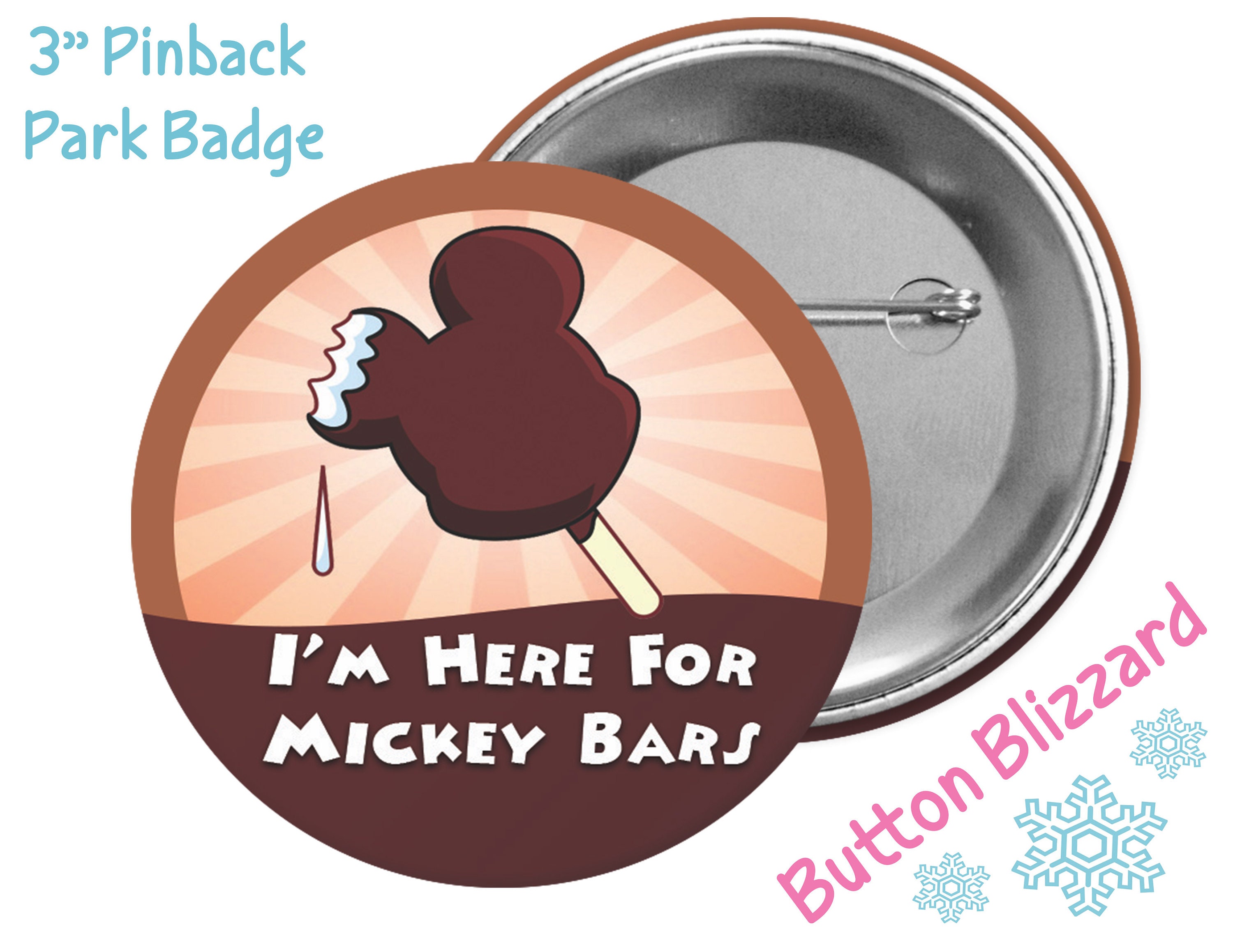 Mickey Ice Cream Bar Celebration Button