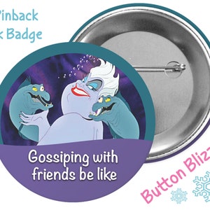 Ursula and Eels Button - Disney Villain Button - The Little Mermaid Button - Sea Witch Button - Disney Park Button - Park Pin