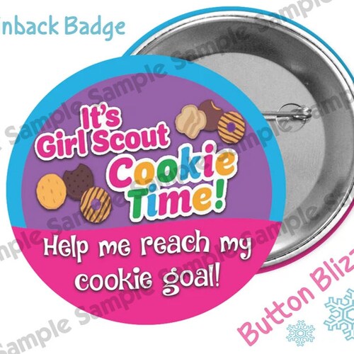 Girl Scout Cookie Time Button Cookie Goal Badge Cookie Etsy