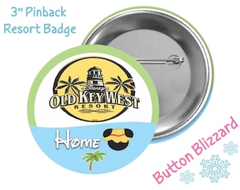Old Key West Resort Button - Key West Hotel Badge - Disney Park Button - Theme Park Badge - Disney Resort Pin - Disney Resort Luggage Tag