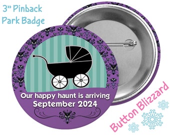 Haunted Mansion Inspired Doombuggy Baby Button - We're Expecting Button - Baby Shower Button - Baby Announcement Button