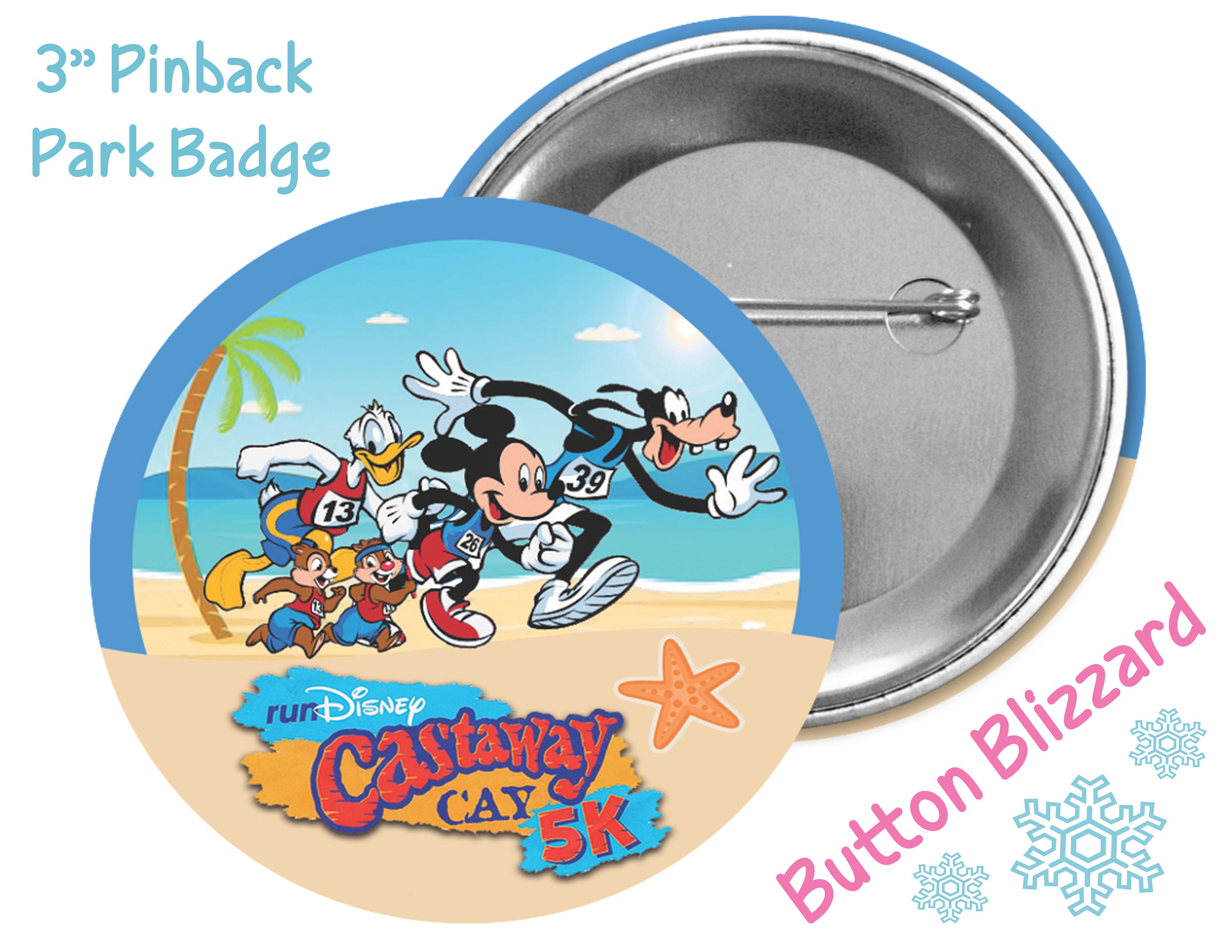 Castaway Cay 5K Run Disney Event Button - Disney Cruise Button