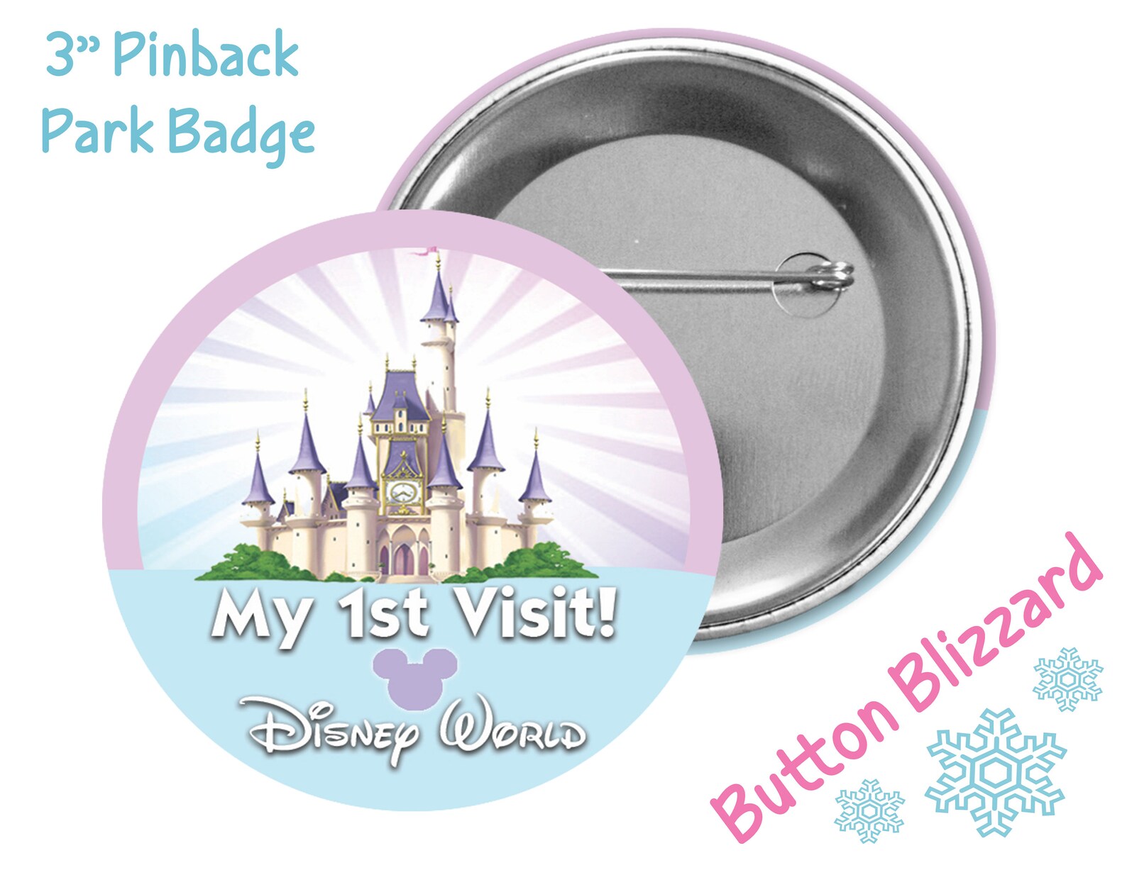 My First Visit Walt Disney World Button - 1st Visit Theme Park Pin ...