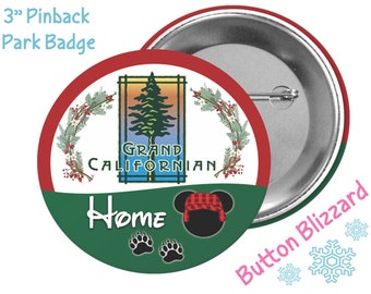 Disney's Grand Californian Resort Button - Disneyland Resort Hotel Button - Theme Park Badge - Disney Park Pin - Disney Resort Luggage Tag