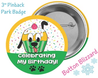 Celebrating My Birthday Pluto Inspired Cupcake Button - Pluto Dog Button - Disney Birthday Badge - Pluto Party Pin - Disney Park Button