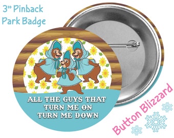 Sunbonnet Triplets - Country Bear Jamboree Button - Bubbles Beulah Bunny - Frontierland Button - Sun Bonnet Bear Girls - Theme Park Pin