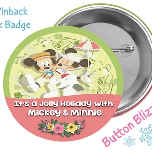 Mary Poppins Button - Jolly Holiday Button - Disney Park Pin - Theme Park Button - Mickey and Minnie Pin - Disney Trip Button - Lanyard Pin