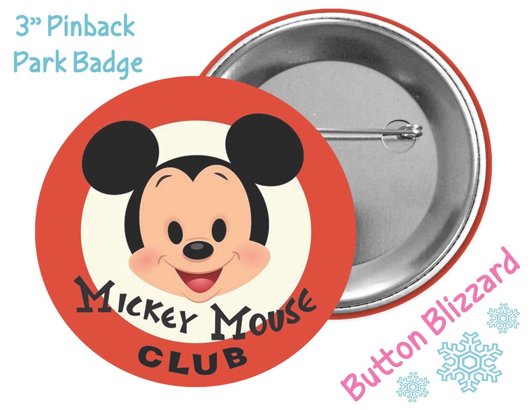 Vintage Mickey Rat 1/2 inch Pin Badge Yellow Black White