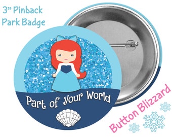 Part of Your World Button - Prince Eric and Princess Ariel Button - Little Mermaid Badge - Disney Couples Button - Disney Park Button