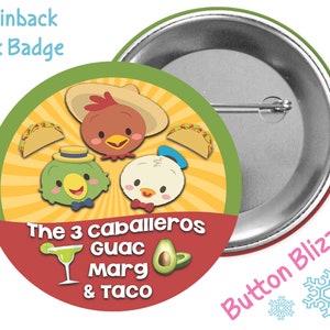 The 3 Caballeros Button - Guac Marg and Taco Button - Cinco de Mayo Button - Donald Duck Button - Mexico Pavillon Button - Disney Park Pin