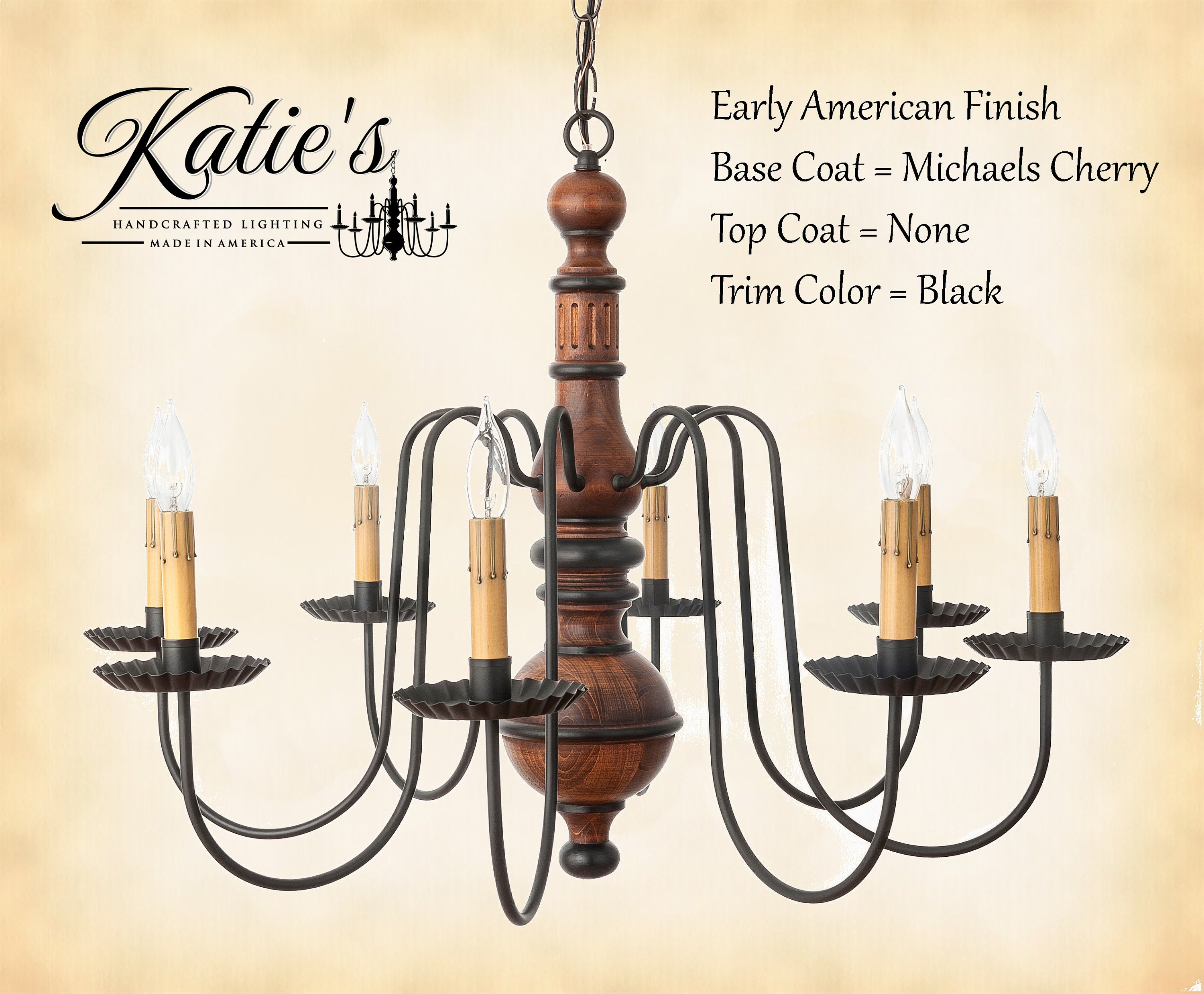 Lámpara de araña de madera primitiva de Hamilton 8 luz | Etsy