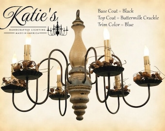 Anderson House Wood Chandelier 6 Light Assorted Colors