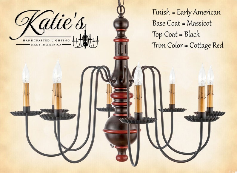Lámpara de araña de madera primitiva de Hamilton 8 luz | Etsy