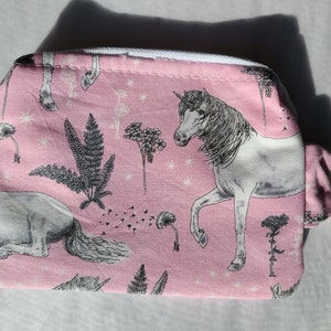 Purple Unicorns Wristlet, Pink Unicorn Cell Phone Purse, Change Purse, Clutch, Zippered Bag, Toiletry Bag, Allergy Pen Holder, Travel Bag