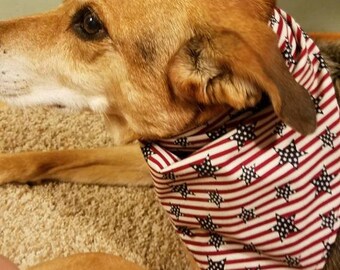 Stars and Stripes Pet Bandanas, Traditional Tie-on Bandana, 4th of July Bandana, 4th of July Bandana, 4th of July Dog Bandana