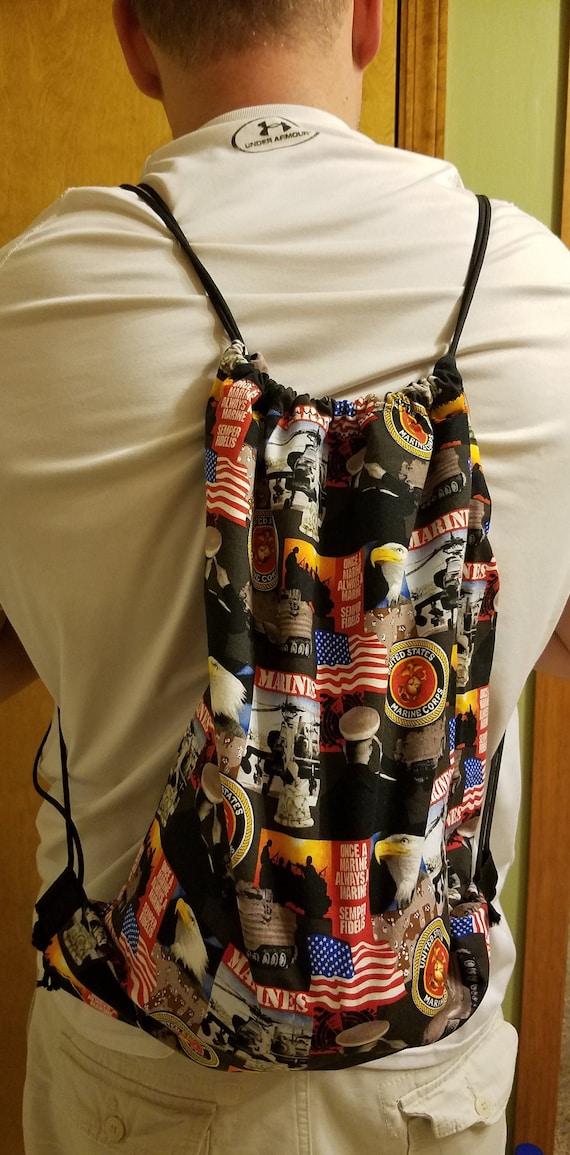 Hygiene Bag Usmc War Bag US Marines Drawstring Backpack With Nylon