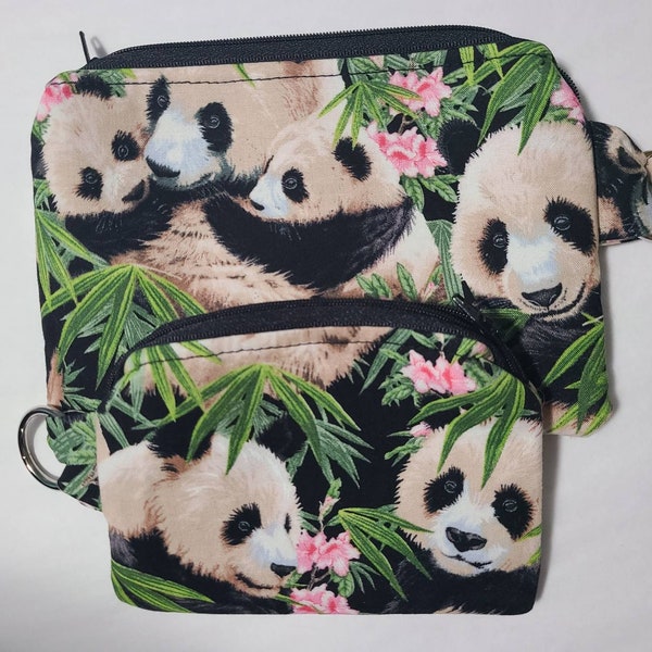 Bracelet famille panda, porte-monnaie pour téléphone portable, porte-monnaie, pochette panda, sac panda, sac à fermeture éclair, trousse de toilette panda, stylo allergènes, sac de voyage