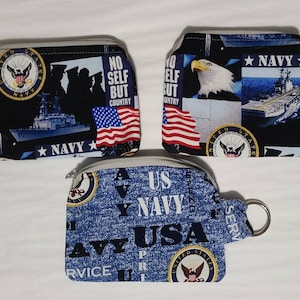 United States Navy Wristlet, Cell Phone Purse, Change Purse, Clutch, US Navy Bag, Zippered Bag, Toiletry Bag, Allergy Pen Holder, Travel Bag