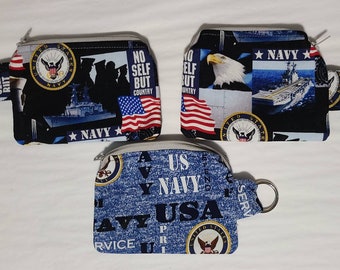 United States Navy Wristlet, Cell Phone Purse, Change Purse, Clutch, US Navy Bag, Zippered Bag, Toiletry Bag, Allergy Pen Holder, Travel Bag