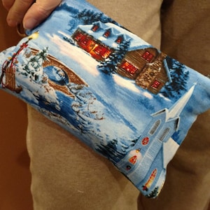 Winter scene Wristlet, Cell Phone Purse, Change Purse, Clutch, Holiday Bag, Zippered Bag, Toiletry Bag, Allergy Pen Holder, Travel Bag