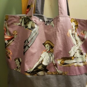 Pinup Girls Zombies Tote Bag, Women Zombies Beach Bag, Overnight Bag, Travel Bag, Reusable Bag