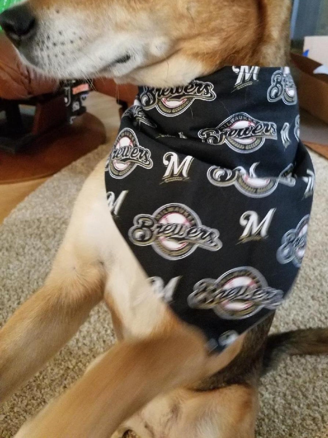 Milwaukee Brewers Baseball Pet Bandanas Traditional Tieon Etsy
