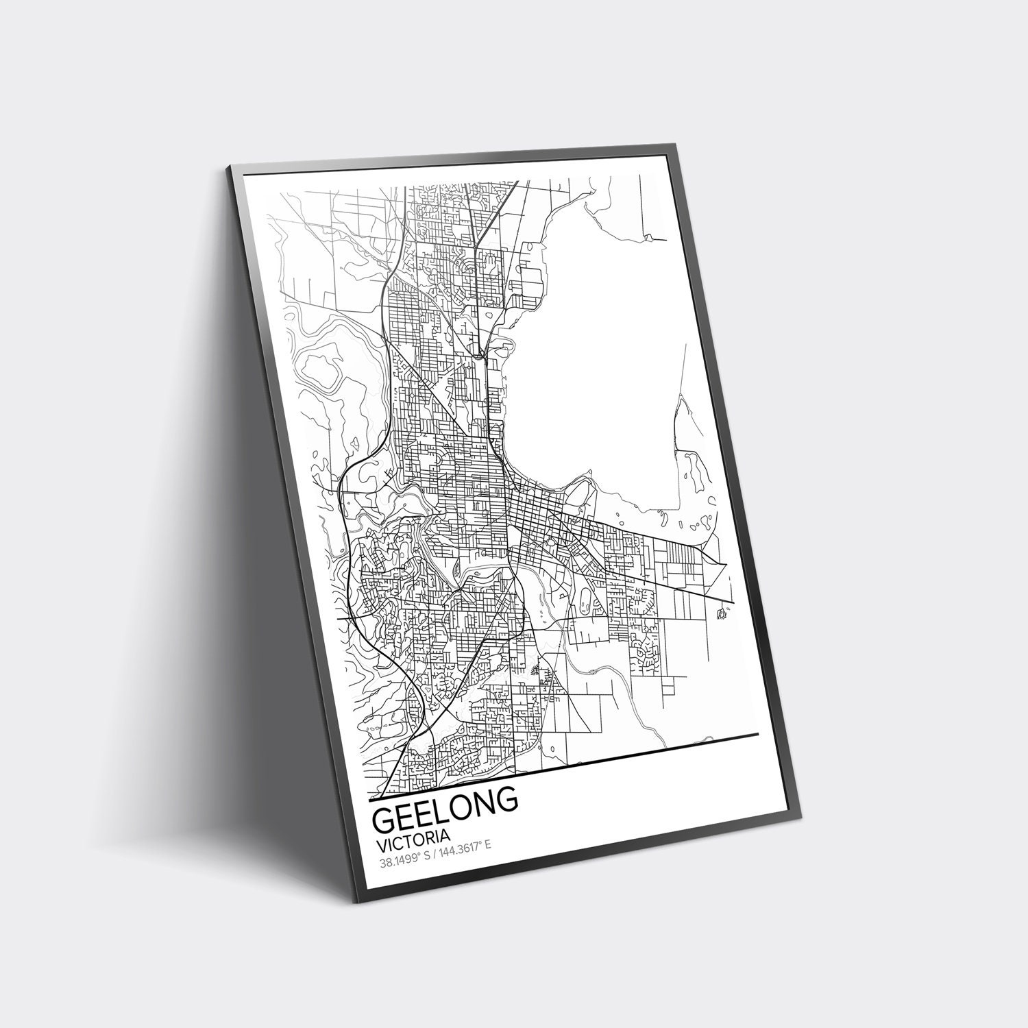 Geelong map poster print wall art Victoria gift printable Etsy
