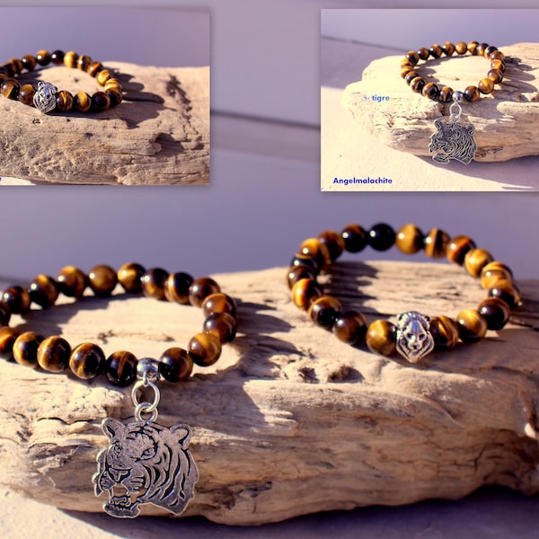 Bracelet enfant, bracelet Œil de tigre, Garçon/fille, pierre protecteur, créatif, Œil de tigre, accessoire enfant, cadeau, bijoux, pierre