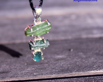 women's necklace, tourmaline necklace, green tourmaline, healing stone, protective shield, women's accessory, gift for her, jewelry, stone