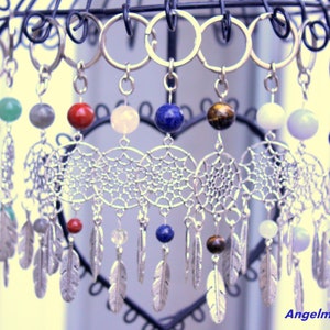 Porte-clés Attrape-rêves En Flocons Naturels Avec Plumes Et Mini Ailes Pour