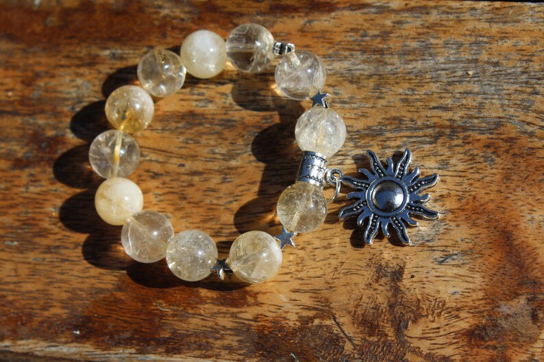 Bracelet Femme Bracelet Citrine Porteur De Lumière Apaisement Arbre De Vie Soleil Coeur Fleur Lotus Cadeau Pour Elle Citrinepierre