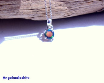 Women's necklace, Black Opal Necklace, Chalama Opal, Balance stone, will, women's accessory, gift for her, jewelry, silver, Black opal