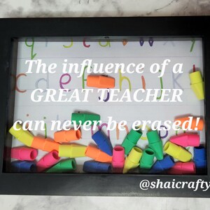Rolled flower|Personalized| Shadow Box| Teacher Gifts| Pencil Floral Shadow Box
