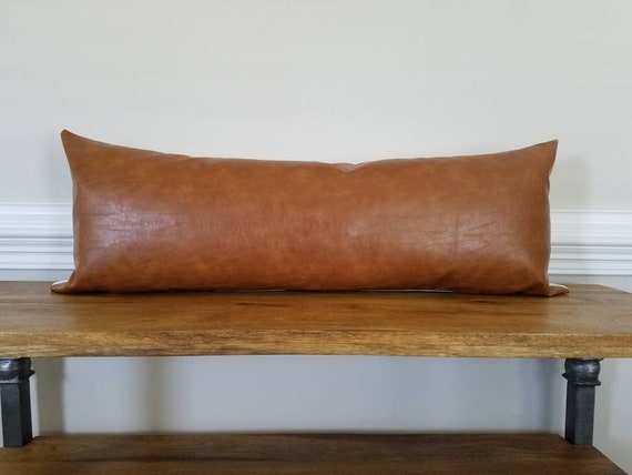 long leather pillow
