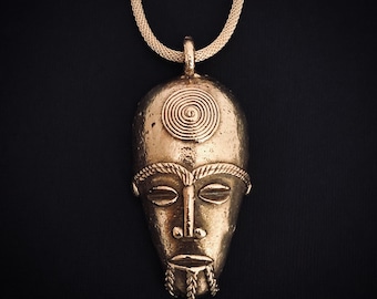 Unique Carved Bone Face Mask Pendant from Africa Tribal Pendant Ethnic Jewelry Supplies AR150