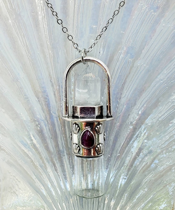 Essential Oil Necklace Rollerball Necklace Rose Quartz
