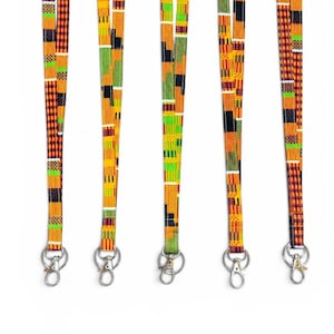 African Ankara Kente Fabric Lanyard *Skinny&Long*